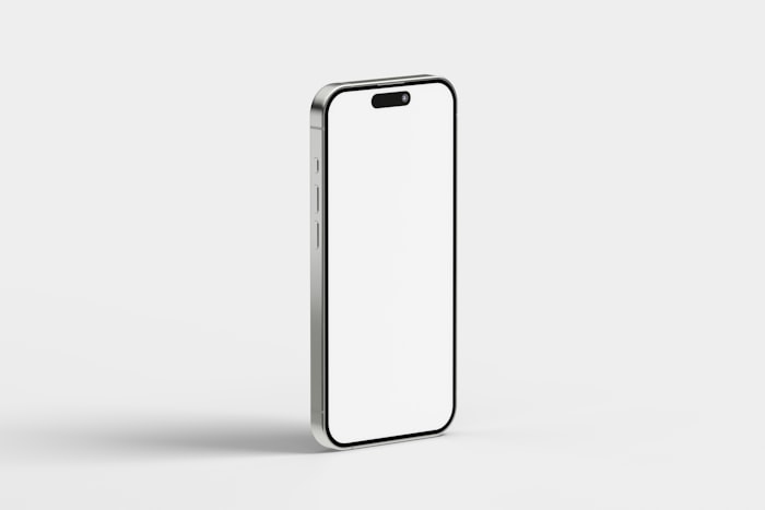 Blank iPhone mockup on a plain background